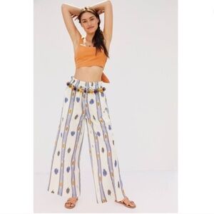 Anthropologie Ollari Pom Pom Wide-Leg Pants, size XS